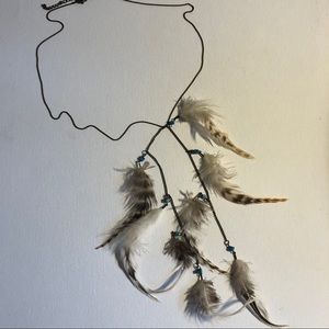 Turquoise and Feather Necklace